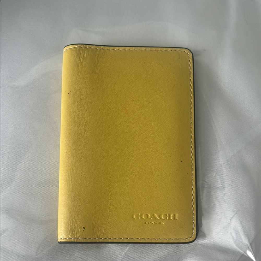 Coach Yellow Leather Passport Holder